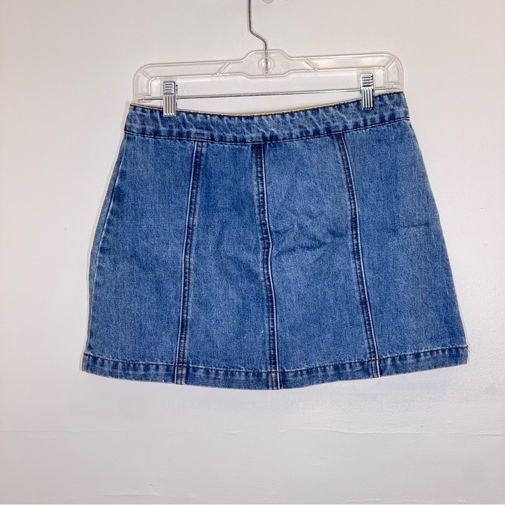 Altar'd State Blue Denim Mini Skirt Size S - Picture 8 of 13